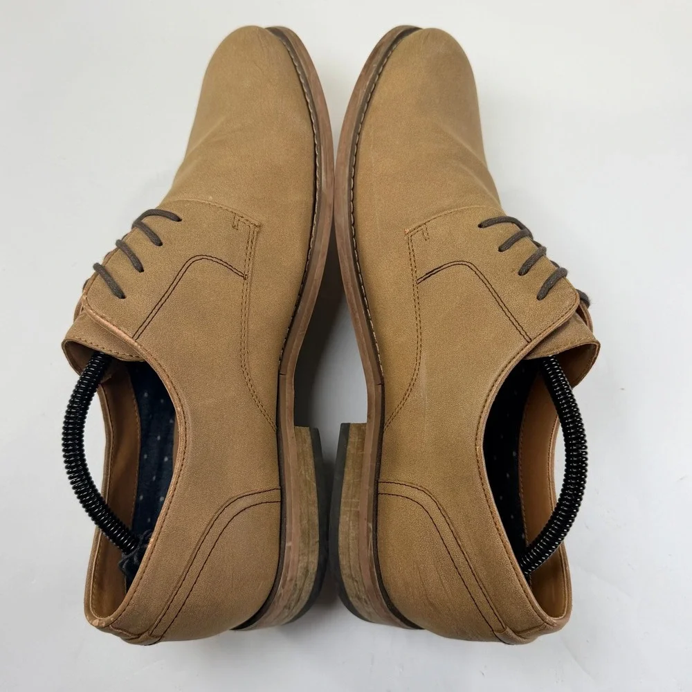 Hawker Rye Abuelo Dress Shoes Mens 11.5 Tan Beige Derby Oxford Office Business